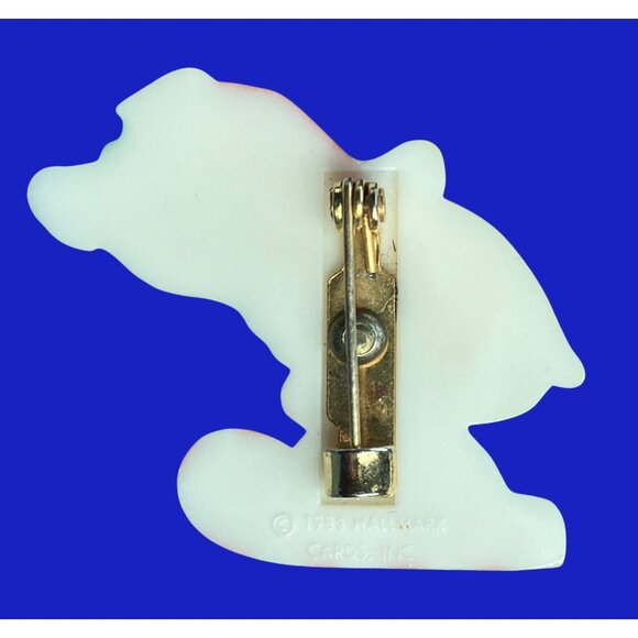 Hallmark Christmas Pin White Polar Bear Skiing Vintage1983 - Picture 9 of 10